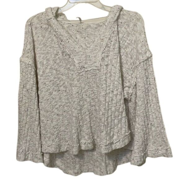 Free People Baja Babe Hacci Hooded Knit Sweater Womens Size Small Oversized - Picture 1 of 13